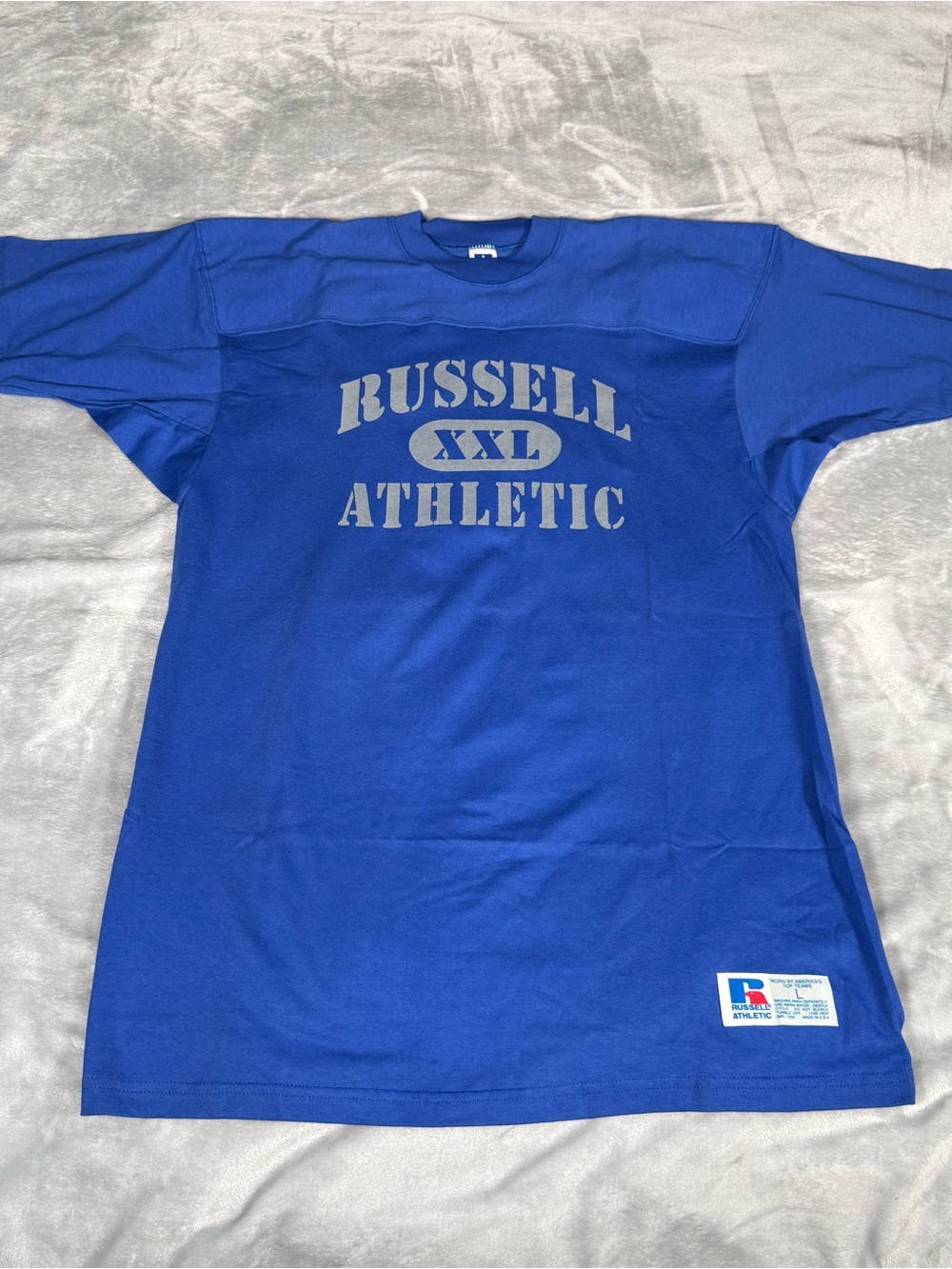 Russell Athletic Football T Shirt Mens L Slim Tall Fit Made In USA NEW 90s - Picture 1 of 11